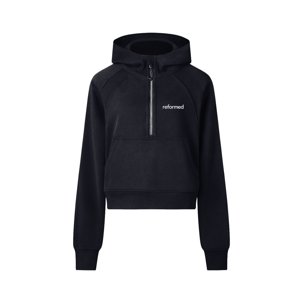 Reformed Cropped Half-Zip Hoodie