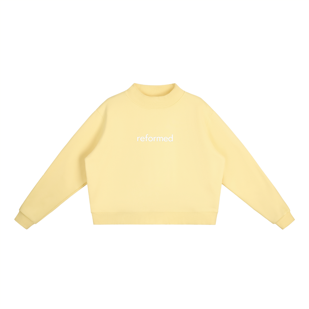 Reformed Essential Mock Neck Fleece Sweatshirt