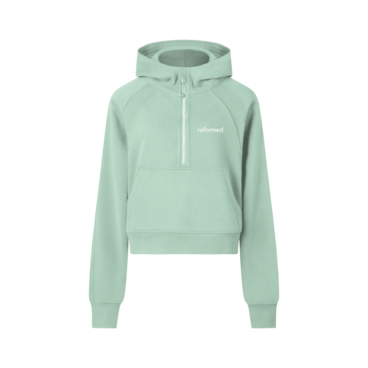 Reformed Cropped Half-Zip Hoodie