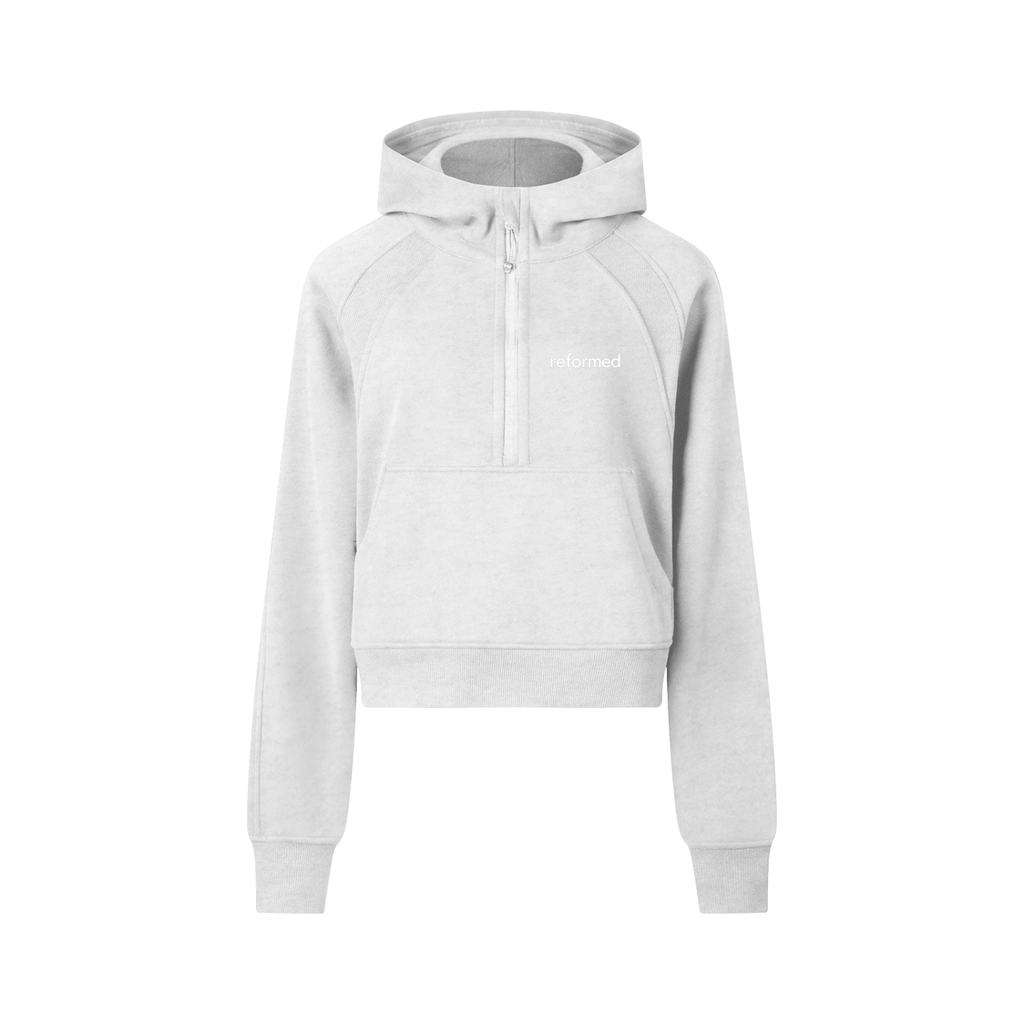 Reformed Cropped Half-Zip Hoodie