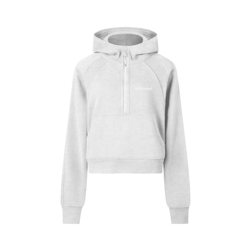 Reformed Cropped Half-Zip Hoodie