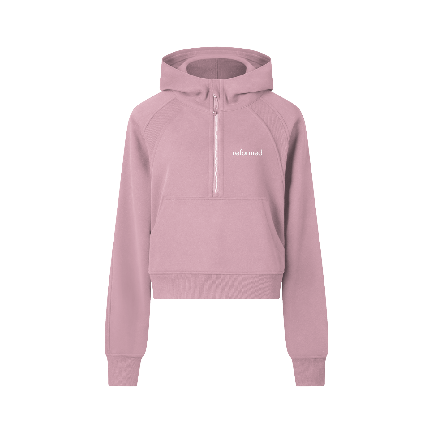 Reformed Cropped Half-Zip Hoodie