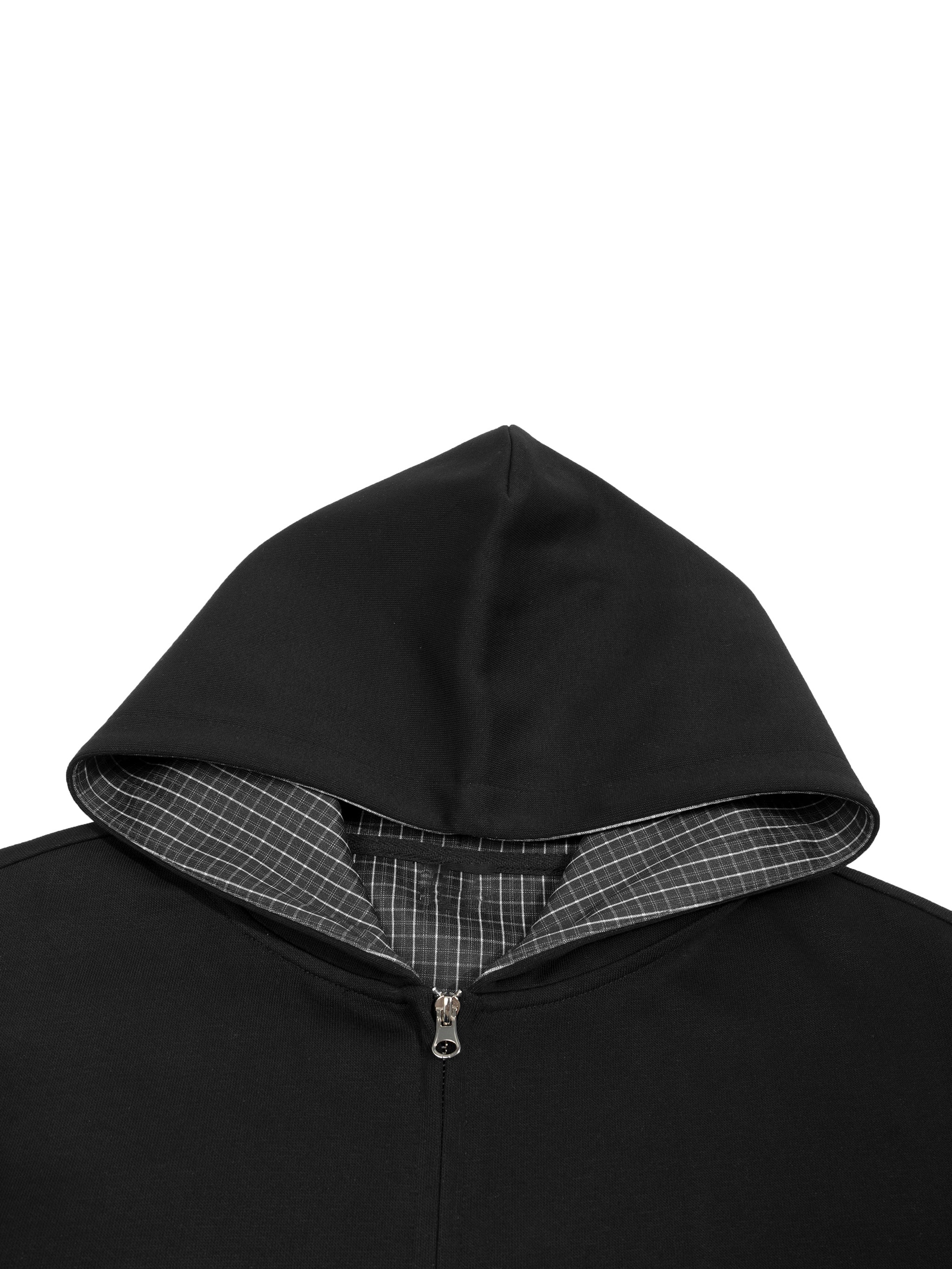 Reformed Plaid Boxy Zip Hoodie